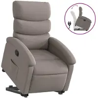 vidaXL Fauteuil relax avec releveur Taupe Tissu