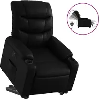 vidaXL Fauteuil relax releveur électrique noir similicuir