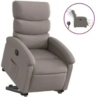 vidaXL Fauteuil relax avec releveur électrique Taupe Tissu