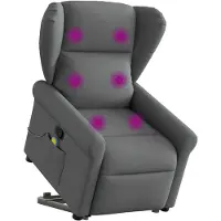vidaXL Fauteuil de massage avec releveur Tissu gris foncé