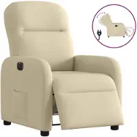 vidaXL Fauteuil relax électrique Crème Tissu