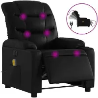 vidaXL Fauteuil de massage électrique noir similicuir