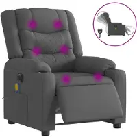 vidaXL Fauteuil de massage électrique Tissu gris foncé