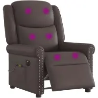 vidaXL Fauteuil Relax Massage Électrique Brillant Marron Similicuir