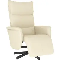 vidaXL Fauteuil relax avec repose-pieds Crème Similicuir