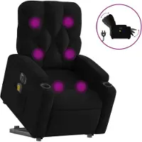 vidaXL Fauteuil de massage électrique avec releveur Noir Tissu