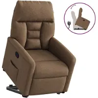 vidaXL Fauteuil relax avec releveur Marron Tissu