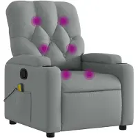 vidaXL Fauteuil de massage gris clair Tissu