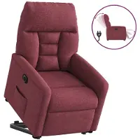 vidaXL Fauteuil relax avec releveur électrique Tissu rouge vin