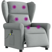 vidaXL Fauteuil de massage électrique Tissu gris clair