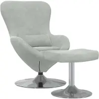 vidaXL Fauteuil œuf avec repose-pieds Vert velours