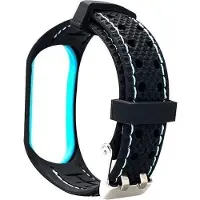 Beline pasek Sport Mi Band 7 czarno-niebieski black/blue (Plastique, Silicone), Sangles de montre, Noir, Bleu