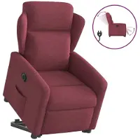 vidaXL Fauteuil relax avec releveur électrique Tissu rouge vin