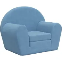 vidaXL Canapé-lit pour enfants Bleu Peluche douce