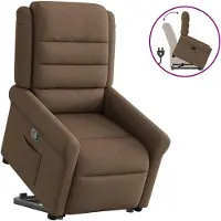 vidaXL Fauteuil relax avec releveur Marron Tissu