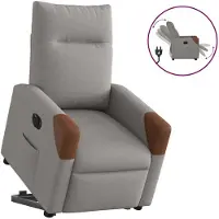 vidaXL Fauteuil relax avec releveur électrique Taupe Tissu