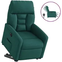 vidaXL Fauteuil relax avec releveur électrique Vert foncé Tissu