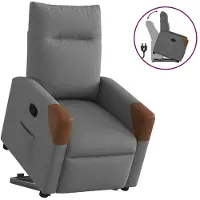vidaXL Fauteuil relax releveur gris foncé Tissu