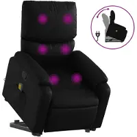 vidaXL Fauteuil de massage avec releveur Noir similicuir