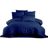 L'essentiel Maison , Lilyum - Dark Blue, linge de lit, bleu foncé, coton, 240 x 220 cm