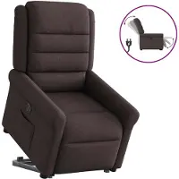 vidaXL Fauteuil relax avec releveur électrique Tissu marron foncé