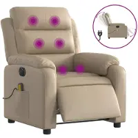 vidaXL Fauteuil de massage électrique Cappuccino-Brun Similicuir