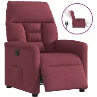 vidaXL Fauteuil relax électrique vin rouge tissu