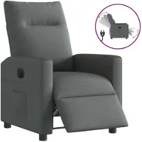vidaXL Fauteuil relax électrique gris foncé Tissu