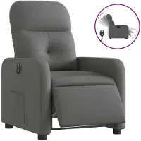 vidaXL Fauteuil relax électrique gris foncé Tissu