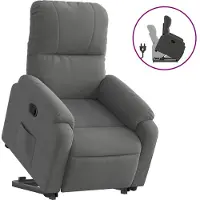vidaXL Fauteuil relax avec releveur Gris foncé Tissu microfibre