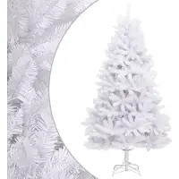 vidaXL Sapin de Noël artificiel à charnières avec support blanc 210 cm