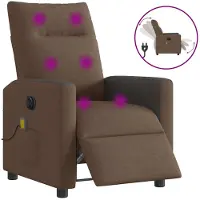 vidaXL Fauteuil de massage électrique Marron Tissu