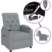 vidaXL Fauteuil relax électrique gris clair Tissu