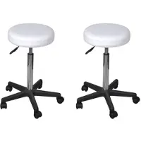 vidaXL Tabouret de bureau 2 pcs. Blanc 35,5x84 cm similicuir