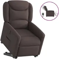 vidaXL Fauteuil relax avec releveur électrique Tissu marron foncé