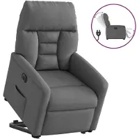 vidaXL Fauteuil relax avec releveur électrique Tissu gris foncé