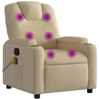 vidaXL Fauteuil relax de massage Tissu crème