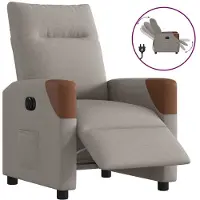 vidaXL Fauteuil relax électrique Tissu Taupe