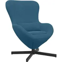vidaXL Fauteuil œuf Bleu 63 x 73 x 90 cm Velours