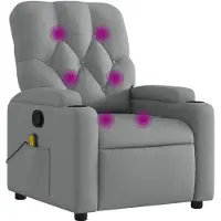 vidaXL Fauteuil relax de massage, tissu gris clair