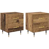 vidaXL Cabinet de chevet 2 pcs Bois ancien 40 x 35 x 47.5 cm