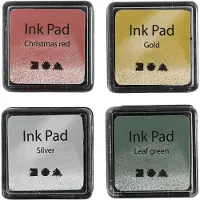 Creativ Company tampon encreur, multicolore, noir, or, vert, rouge, argent, unisexe, 90 mm, 60 mm, 20 mm
