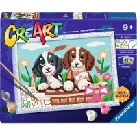 Ravensburger CreArt Schilderen op Nummer - Honden in een Mandje