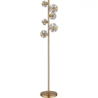 Globo Lampadaire LED, cristaux, boules, or, H 155 cm