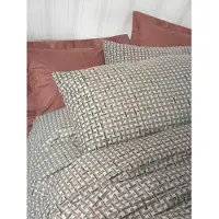 L'essentiel Maison , Ranforce Ensemble housse de couette king-size (FR), Mote - Tile Red, 100 % COTON RANFORCE, carreau rouge, 240 x 220 cm