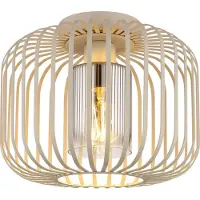 Globo 15758D ALFRED Plafonnier en métal couleur sable mat, tiges métalliques couleur sable, verre fumé, dégradé transparent, ø : 280 mm, H : 230 mm, sans ampoule (1x E27 40 W 230 V)