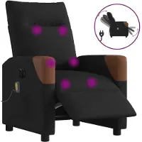 vidaXL Fauteuil de massage électrique noir tissu