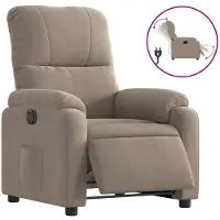 vidaXL Fauteuil relax électrique Taupe Tissu microfibre