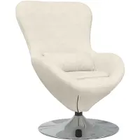vidaXL Fauteuil œuf Crème 63 x 73 x 90 cm Velours