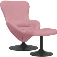 vidaXL Tabouret uf avec repose-pieds en velours rose